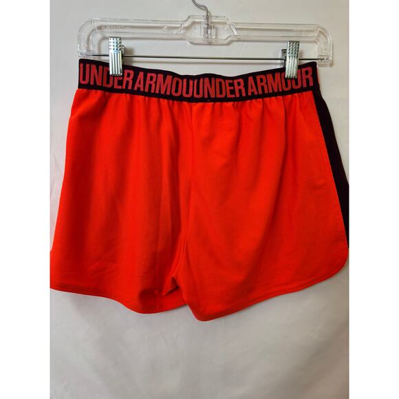 Under Armour HeatGear Women’s Shorts Small Red Orange Maroon Waistband  $30 - Picture 5 of 5